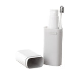 Compact Small Grey Travel Toothbrush Holder Case with Ventilation Hole, Portable Travel Toothbrush Cup with Cover, Storage Conta