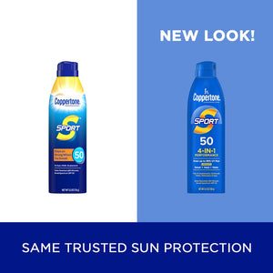 Coppertone Sport Sunscreen Spray Spf 50, Water Resistant Spray Sunscreen, Broad Spectrum Spf 50 Sunscreen, 55 Oz Spray