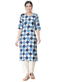 Pinkmint Kurta Set for Women Cotton Printed Straight Kurta with Pant (Pack of 1)