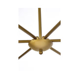 Living District Cohen 6-Light Mid-Century Style Metal Pendant In Brass Finish