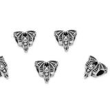20pcs Cute Bat Large Hole Animal Beads (4.5mm Hole) Antique Silver