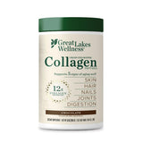 Great Lakes Wellness Collagen Peptides Powder for Skin, Hair, Nails, Joints & Digestion - Chocolate Flavored - Quick Dissolve Hy