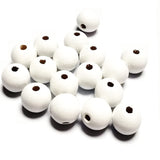 WLIANG 100 Pcs 20mm White Wooden Beads, Unfinished Round Bulk Spacer Wood Beads for DIY Crafts, Garlands Farmhouse Decor, Jewelr