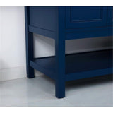 Elegant Decor Metropolis 72 Solid Wood And Metal Single Bathroom Vanity In Blue