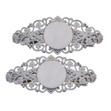 ATORSE 5x2 Pieces Hair Clip Filigree Flower Blank Setting Base DIY Making Findings