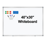 Dry Erase Board for Wall Aluminum Presentation Magnetic Whiteboard with Long Pen Tray, Wall-Mounted White Board for School, Offi