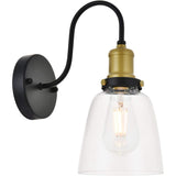 Living District Felicity 1-Light Metal Wall Sconce In Brass And Black