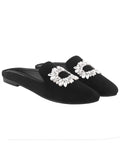 Shoetopia Women'S Flat Mules Black,Black,6,B0CXJ2G1CP