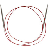 CHIAOGOO Red Lace Stainless Steel Circular Knitting Needles 60Size 3/3.25Mm