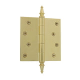 Grandeur Hardware 814558 4 Steeple Tip Residential Hinge with Square Corners in Unlacquered Brass, 4 x 4