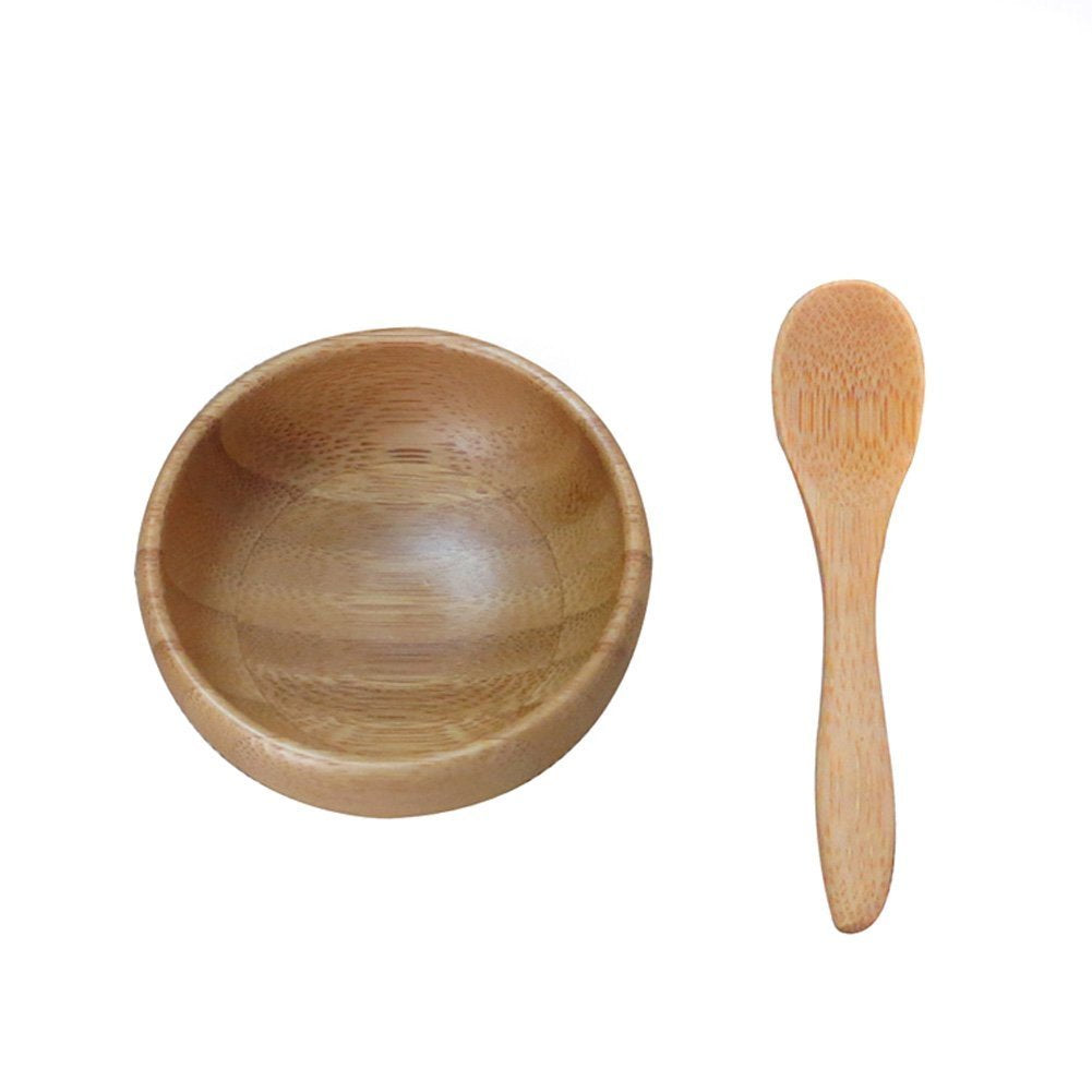 1 Set Cute Small Facial Skin Care Mask Bowl with Mini Spoon Eco Enviroment Material Facemask Mixing Tool for Lady Women DIY Make
