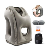Cloudbliss Inflatable Travel Pillow With 3D Eye Mask, Earplugs & Portable Bag Neck & Chin Support For Comfortable Napping On A