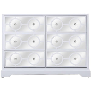 Elegant Decor Modern 6 Drawer 48 Dresser In Hand Painted White
