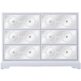 Elegant Decor Modern 6 Drawer 48 Dresser In Hand Painted White