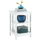 Convenience Concepts Mission End Table with Shelves, White