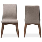 Baxton Studio Kimberly Upholstered Dining Chair In Gravel (Set Of 2)