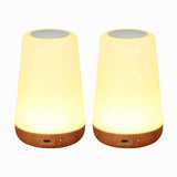 LHYueTong 2-Pack LED Bedside Touch Desk Light,Small Night Light, Portable Desk Edge Light with 13 RGB Colors, Night Light for Be