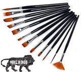 Ikis Painting Brushes Set Of 12 Professional Round Pointed Tip Nylon Hair Artist Acrylic Paint Brush For Acrylic/Watercolor/Oi