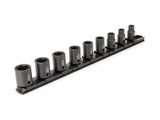 TEKTON 3/8 Inch Drive Shallow 6-Point Impact Socket Set with Rail, 9-Piece (5/16-3/4 in.) | SID91100