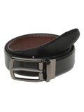 Teakwood Leathers Men Texture Black & Brown Leather Reversiable Leather Belt For Men Adjustable | Comfortable Fit 2 Colours Leat