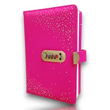 Shree Technesh Pink Lock Diary For Girls | Golden Petals Password Lock Diary | Stylish Leatherette Office & Personal Journal | S