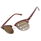 OPTOFENDY Progressive Reading Sunglasses for Women Men Half Frame Multifocus Sun Readers with UV Protection Brown 2.0x