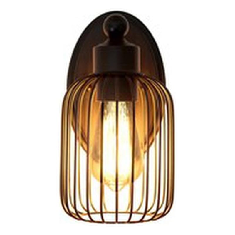 All The Rages Ironhouse 1-Light Metal & Glass Wall Sconce Fixture In Black/Clear