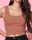 Toplot Women'S Solid Ribbed Round Neck Sleeveless Slim Fit Tank Top (Tank-Top-5069-Rust-M),Rust,,B0CHMVPY7F