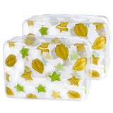 TotePrint 2PCS Carambola Transparent PVC Cosmetic Bag, Portable Waterproof Storage Bag for Girls' Cosmetics and Toiletries. (Car