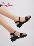 Shoetopia Women'S Girls-Snd-1282 Wedge Sandal-7 Kids Uk (Girls-Snd-1282-Black)-Eu40,Black,7,B0D4VP1Y21