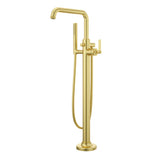 Pfister LG6-1WN Winter Park Floor Mounted Tub Filler with Built-in Diverter - Includes Hand Shower - Brushed Gold