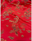 Chinese Dragon Brocade Fabric Sold by The Yard (Red)