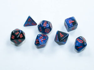 Dnd Dice Set-Chessex D&D Dice-Gemini: Mini 7Pc Polyhedral Black-Starlight/Red Dice Set-Dungeons And Dragons Dice Includes 7 Dice