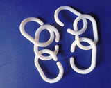Curtain Plastic Ring /Hook (White) for Shower/Bathroom Pack of 12