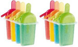 8 pack - Frozen Ice Popsicle Mold Set with Slurping Straw Drip Guard - For Frozen Homemade Treats - Frozen Yogurt, Ice Cream, No
