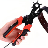 Punch Hole Plier Hand Tool Metal Revolving Heavy Duty Puncher/Punching Machine Leather Belts, Watch Bands, Bags, Dog Collars, F
