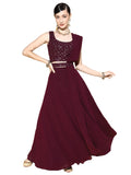 Libas Women's Poly Georgette Readymade Lehenga Set (20227O_Purple_L)