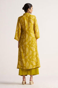 Gosriki Women'S Rayon Blend Anarkali Printed Kurta With Palazzo (Sepia Mustard-Gs_M_Yellow_Medium),Yellow,,B0DJWJ1KGS