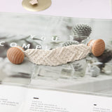 HWAQHDYL 2 Pack Bohemian Style Rope Knobs Door Handle Rope Knot Cabinet Drawer Cupboard Furniture Door Wooden Pulls Handles Draw