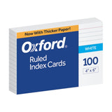 Oxford 4 x 6 Ruled White Index Cards, 100/Pack