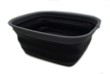 SAMMART 9.45L (2.5 Gallon) Collapsible Tub Foldable Dish Tub Portable Washing Basin Space Saving Plastic Washtub (Grey/Bla