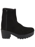 Shoetopia Girls Black Casual Solid Mid Top Heeled Boots,Black,8,B09NBJMX9S