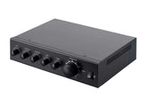 Monoprice Commercial Audio 3 Channel 60 Watt 100/70V Mixer Amp Three Mic Inputs, Bass, Treble, and Volume Controls, Black
