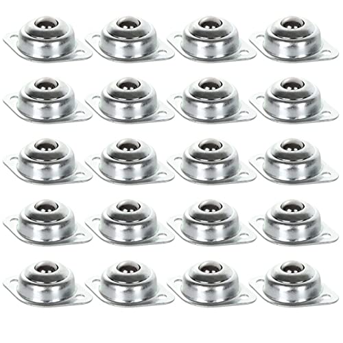 16 Pack 1/2 Roller Ball Transfer Bearings, Carbon Steel Ball Transfer Unit Swivel Ball Caster Roller Transfers, Ball Casters B