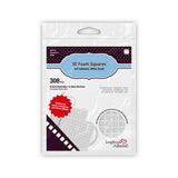 Scrapbook Adhesives by 3L, Permanent Small PreCut 3D Foam Squares, White, x 1/4Inch (Pack of 308)
