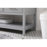 Elegant Decor Sinclaire 60 Aluminum Alloy & Mdf Single Bathroom Vanity In Gray
