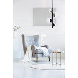 Living District Wells 4-Light Mid-Century Metal Pendant In Black And Clear