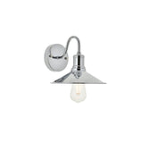 Living District Etude 1-Light Mid-Century Metal Wall Sconce In Chrome