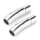 BEADNOVA Shiny Stainless Steel Leather Cord End Clasp Integral Clasp Jewelry Findings for Jewelry Making - Fit 5mm Cord (2pcs / 