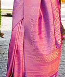 Pujia Mills Womens Banarasi Silk Saree With Blouse (Kumbhi Saree_Purple)